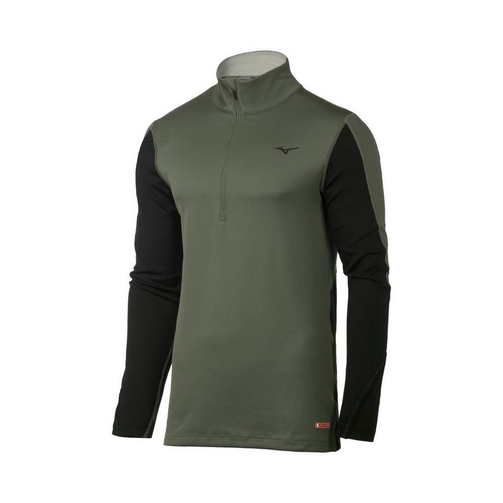 Base Layer Mizuno Breath Thermo® Half Cerniera Uomo - Verdi/Nere - 47350-GTZR